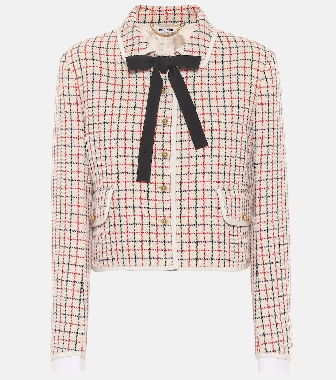 Giacca a quadretti in lana | Miu Miu