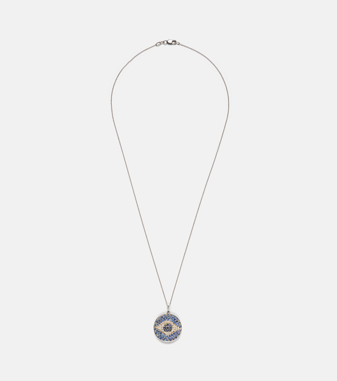 Collana Dawn in oro bianco 18kt con diamanti e zaffiri | Ileana Makri