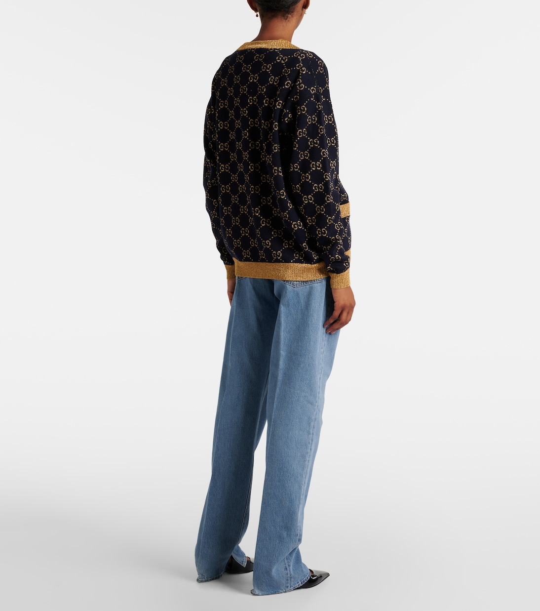 Cárdigan en mezcla de algodón y lamé | Gucci