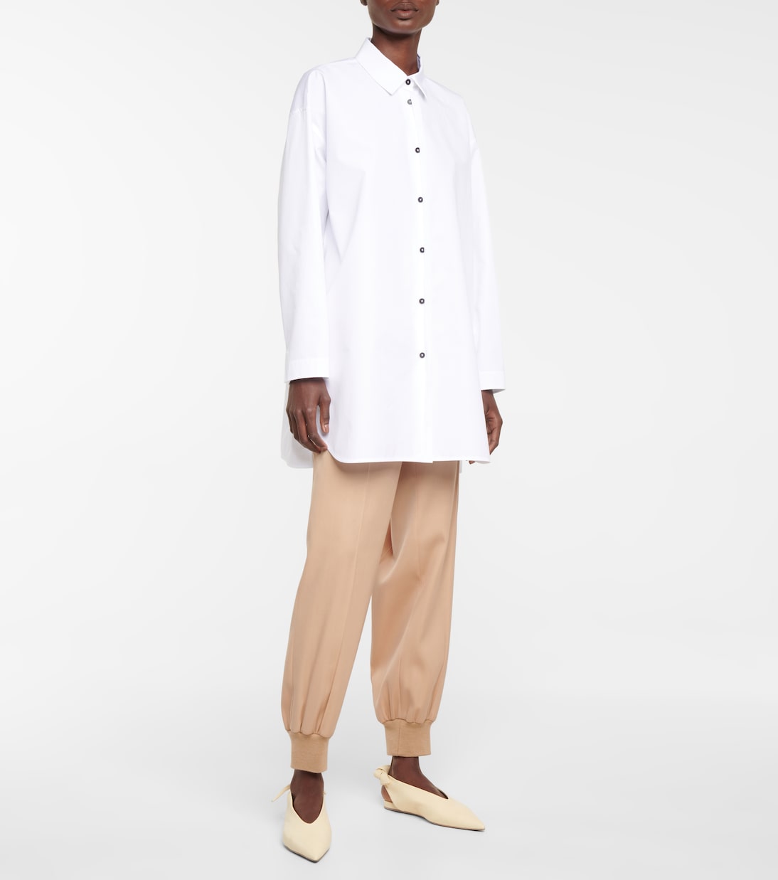 High-Rise Jogginghose Slim aus Wolle | Jil Sander