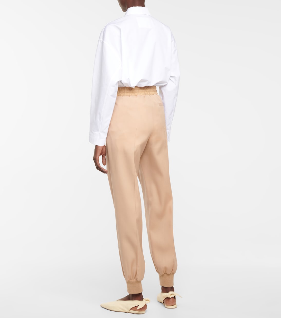 High-Rise Jogginghose Slim aus Wolle | Jil Sander