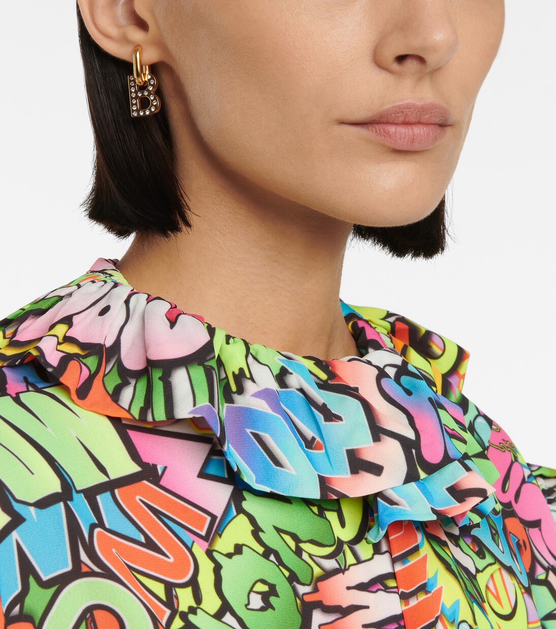 Boucles d'oreilles B Chain XS à cristaux | Balenciaga