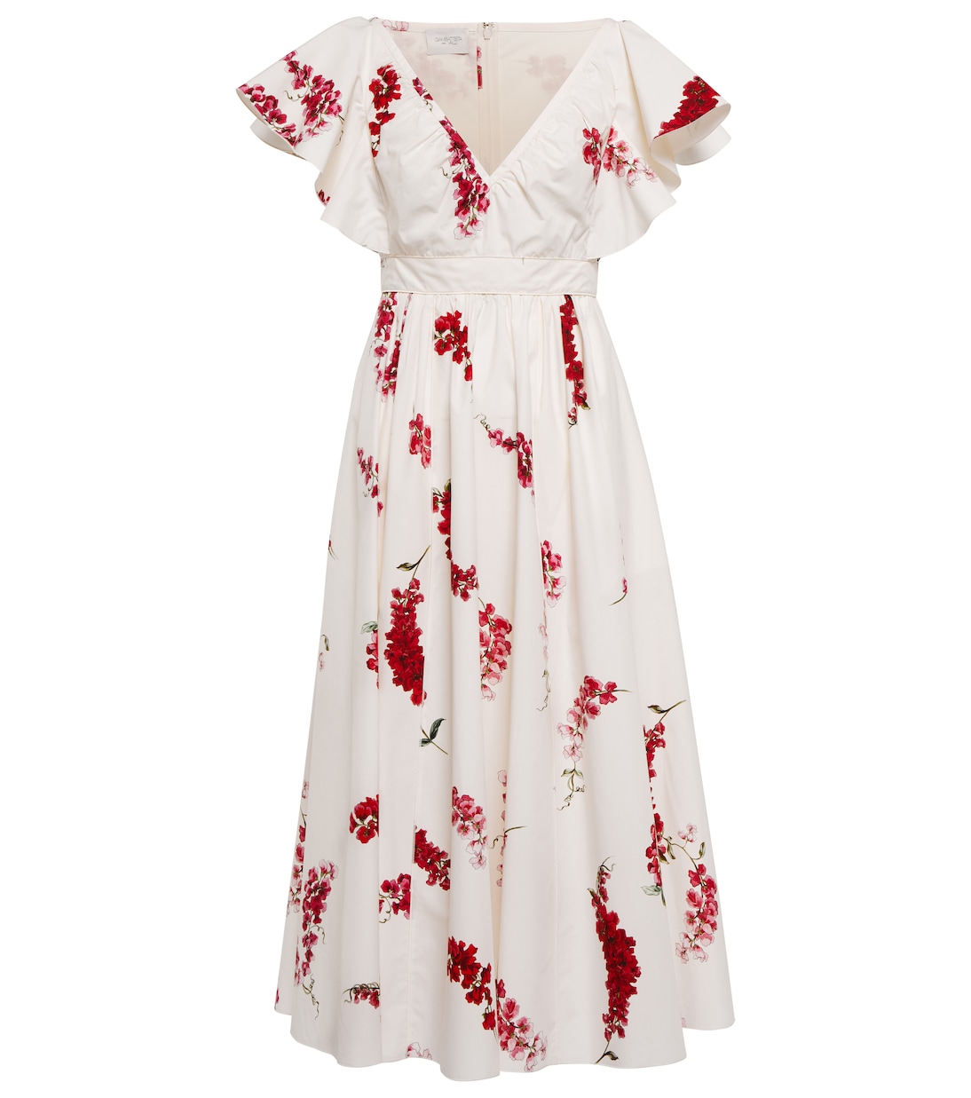 Abito midi in cotone con stampa floreale | Giambattista Valli