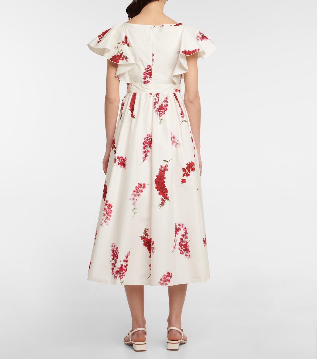 Abito midi in cotone con stampa floreale | Giambattista Valli