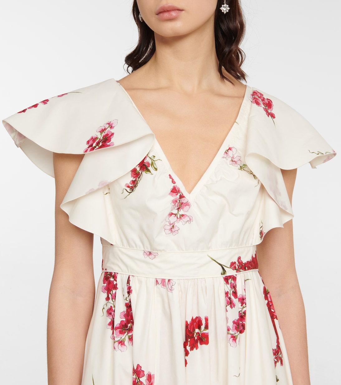 Abito midi in cotone con stampa floreale | Giambattista Valli