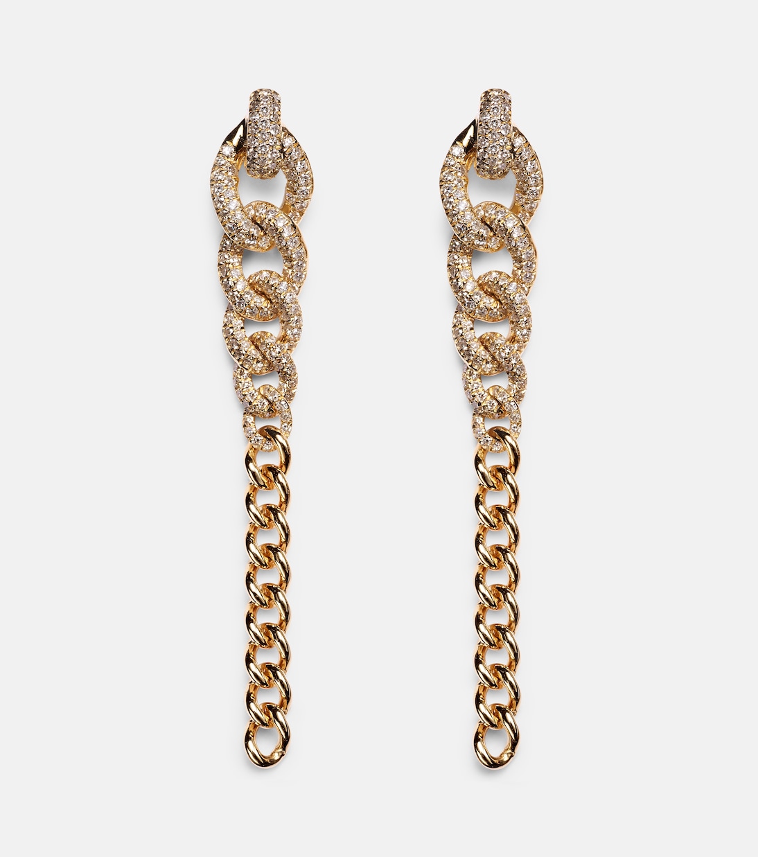 Boucles d’oreilles Gradual Drop Link en or 18 ct et diamants | Shay Jewelry