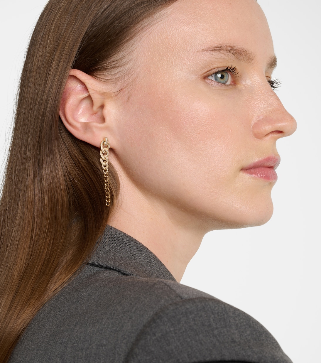 Boucles d’oreilles Gradual Drop Link en or 18 ct et diamants | Shay Jewelry