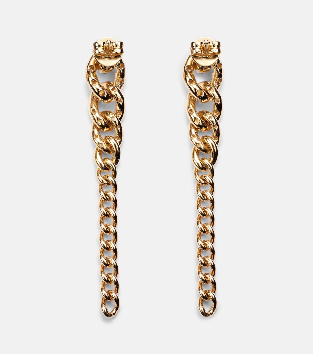 Boucles d’oreilles Gradual Drop Link en or 18 ct et diamants | Shay Jewelry