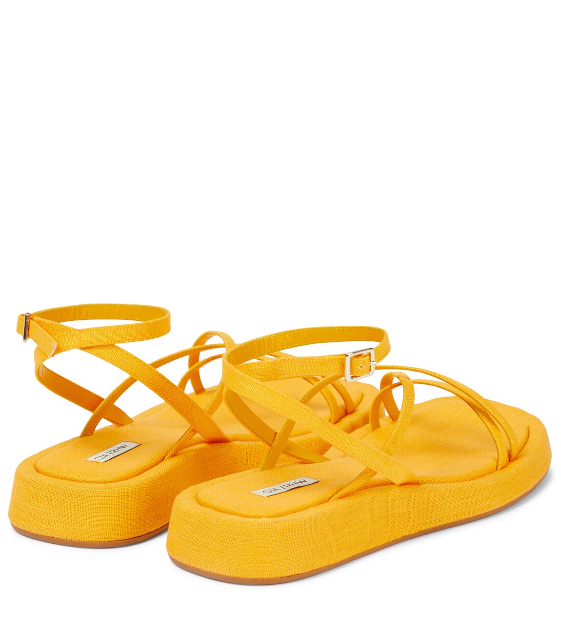 Sandalias Rosie 16 de piel y lino | Gia Borghini