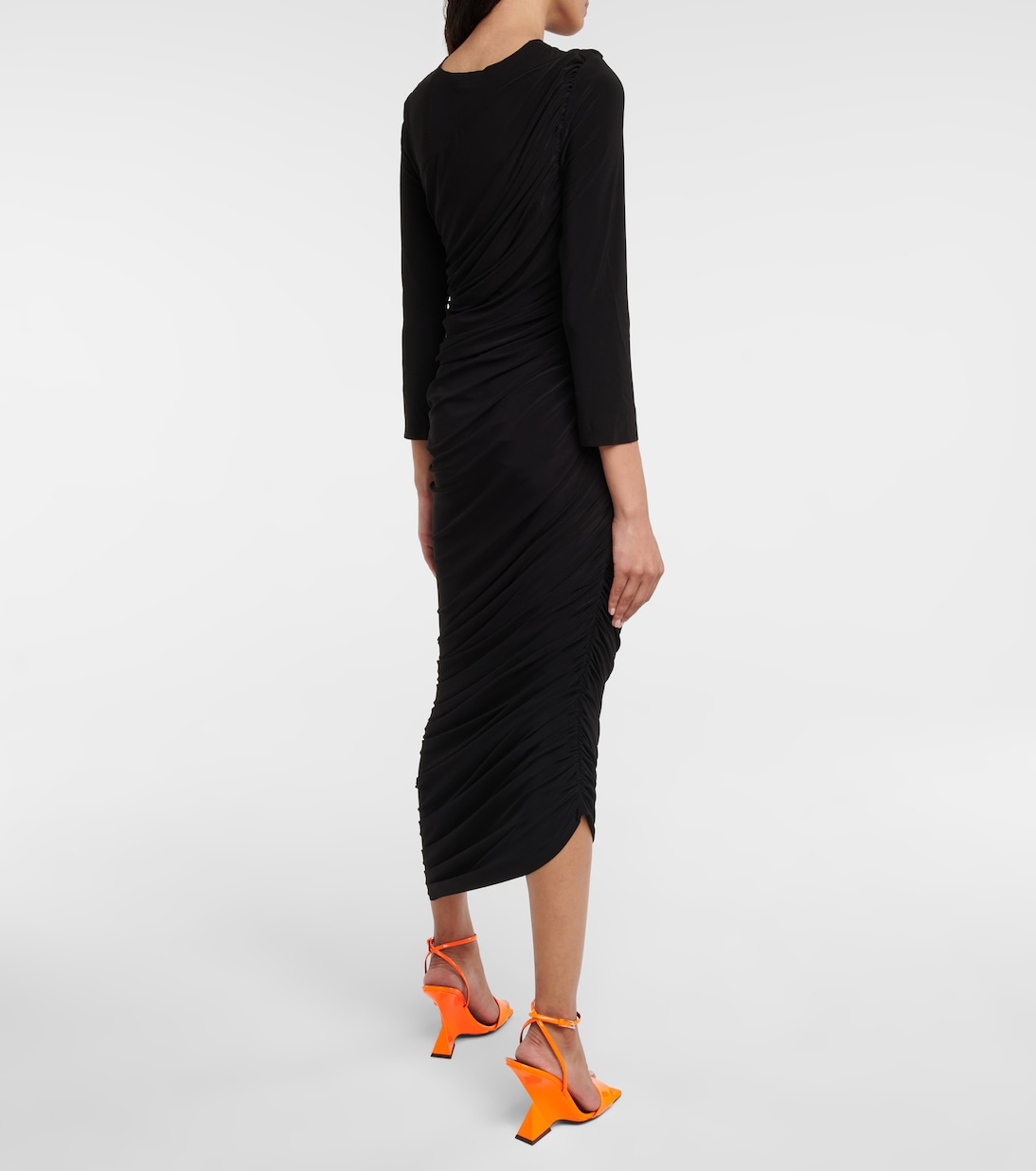 Diana ruched jersey midi dress | Norma Kamali