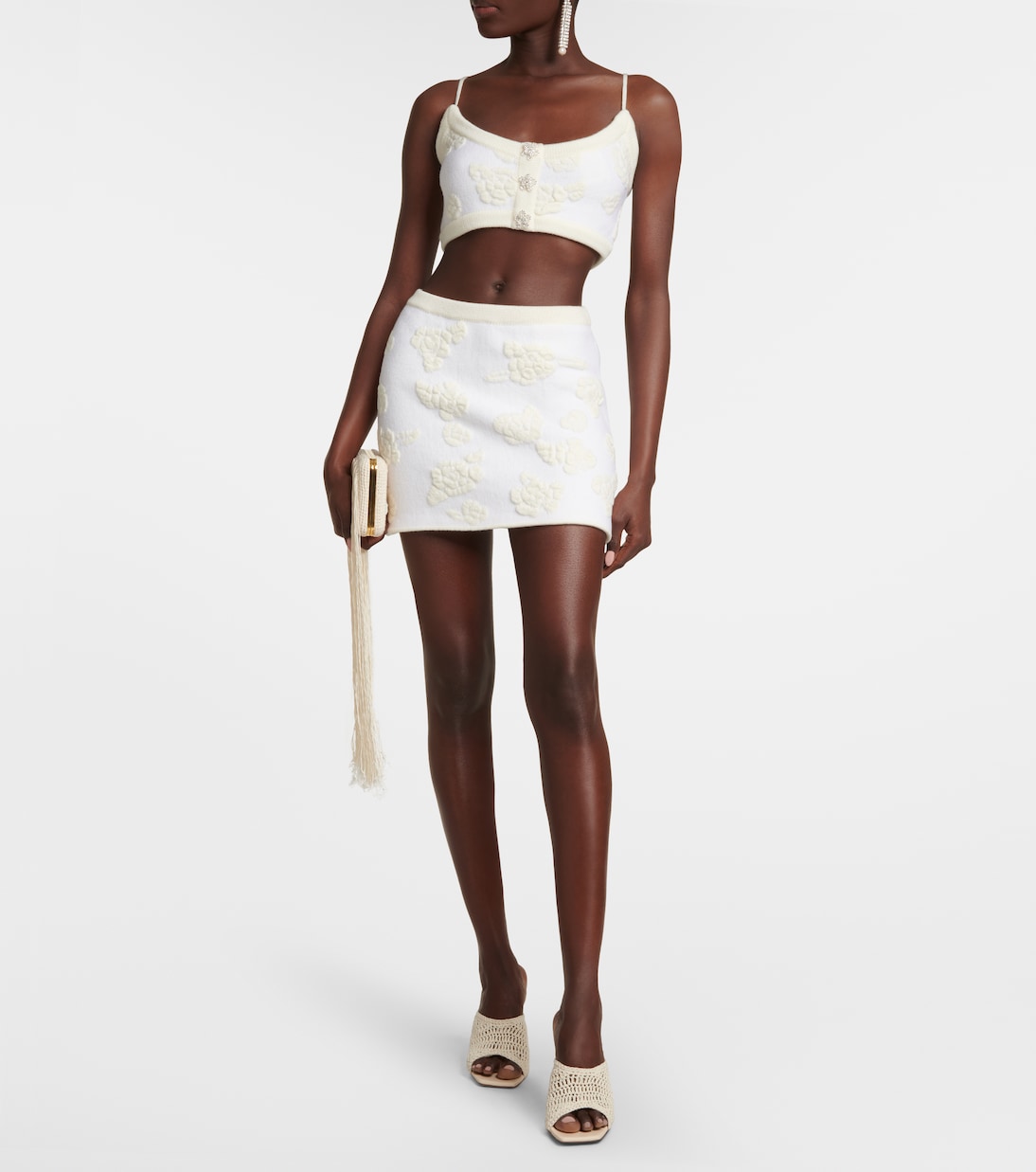 Embroidered wool-blend crop top | Magda Butrym