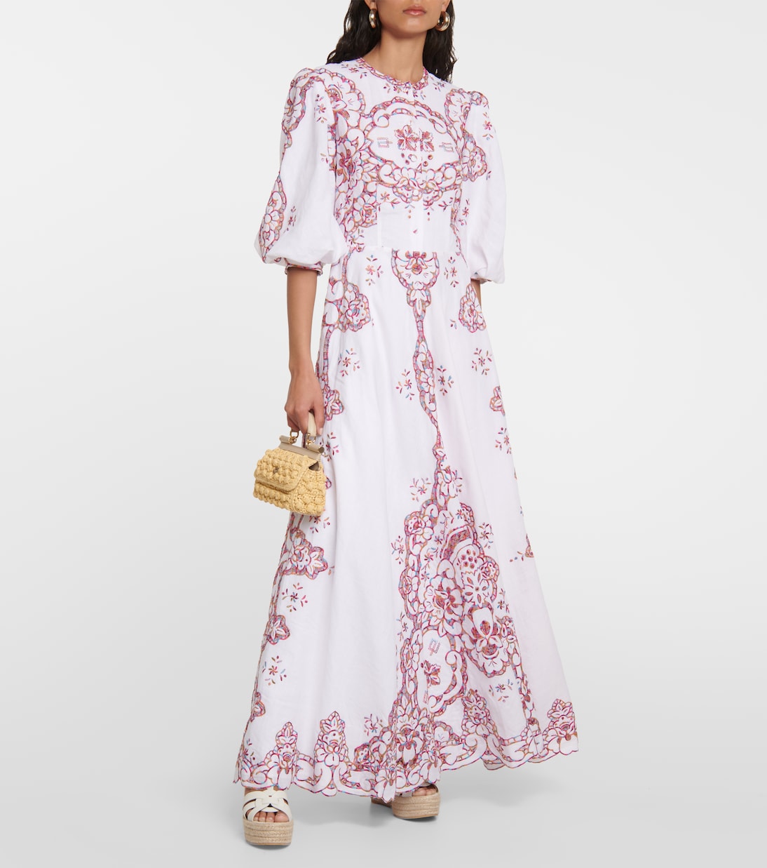 Besticktes Maxikleid Iris Reticella | Costarellos