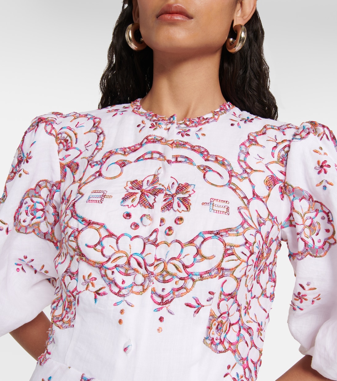 Besticktes Maxikleid Iris Reticella | Costarellos