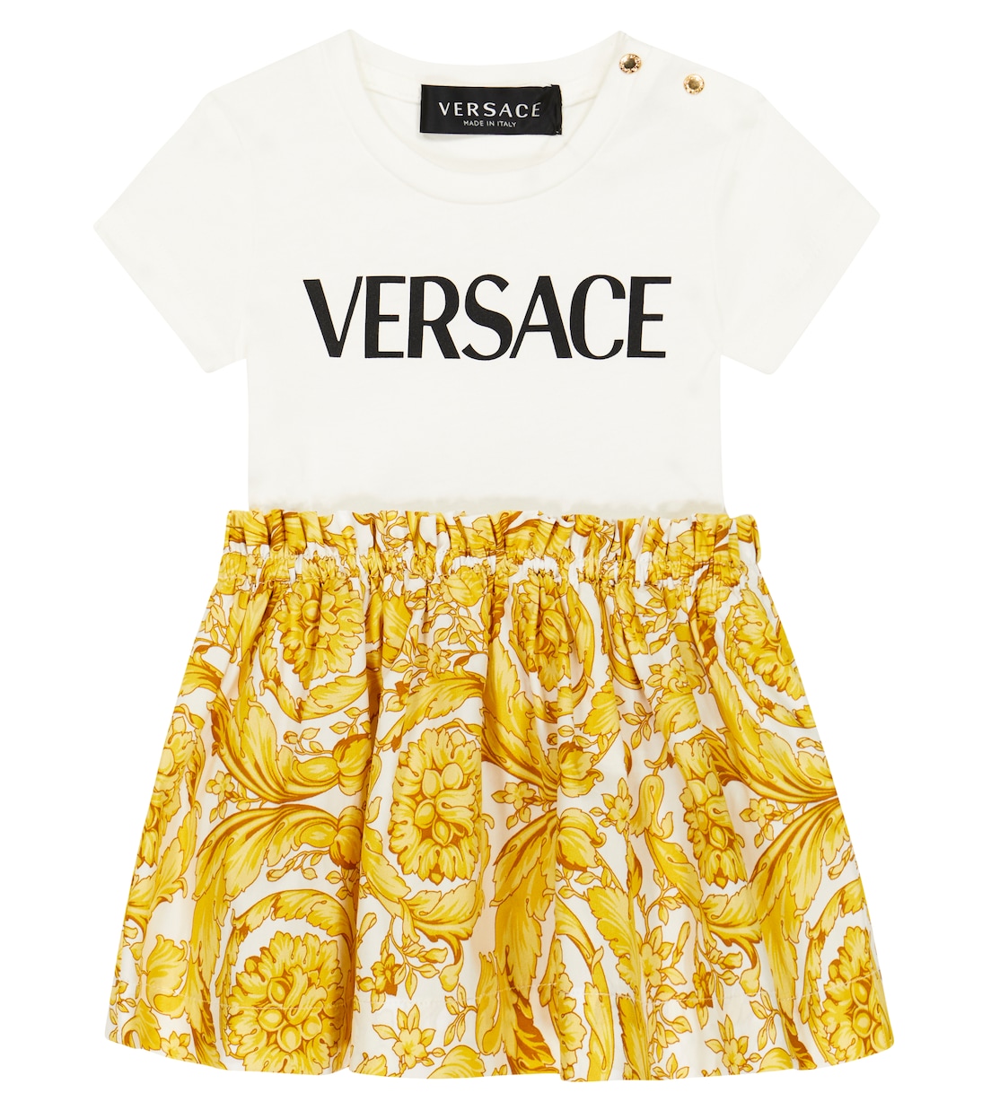 Baby printed cotton dress in multicoloured - Versace Kids