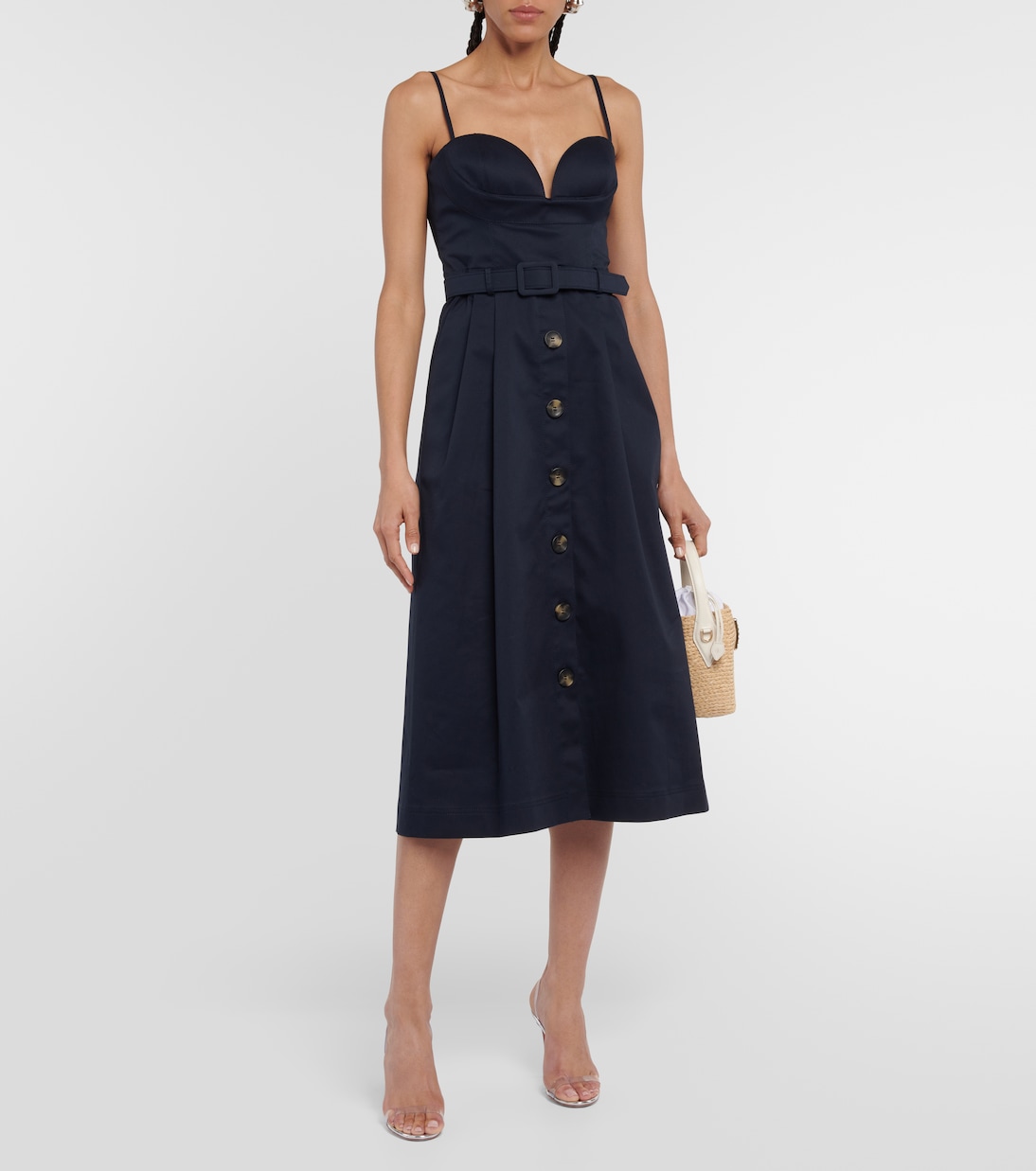 Vestido midi en mezcla de algodón | Carolina Herrera
