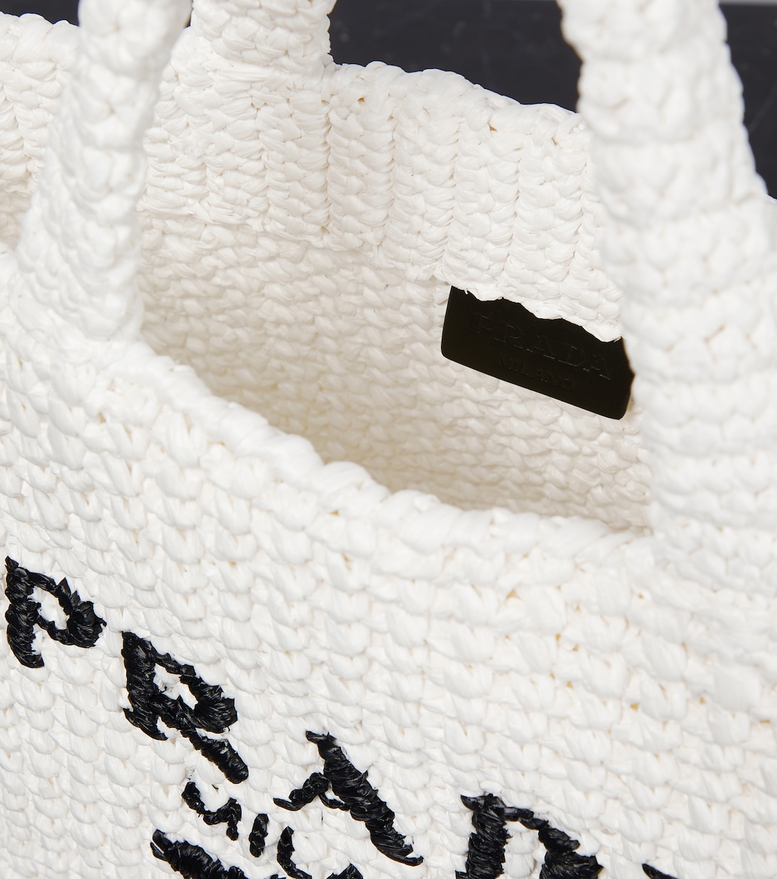 Cabas Small en crochet à logo | Prada