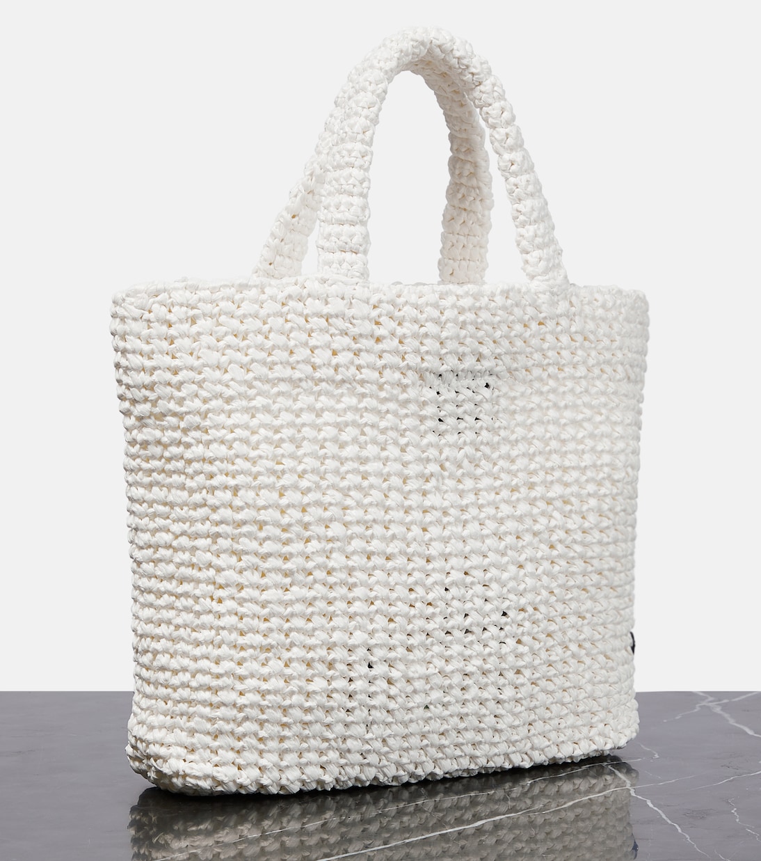 Cabas Small en crochet à logo | Prada