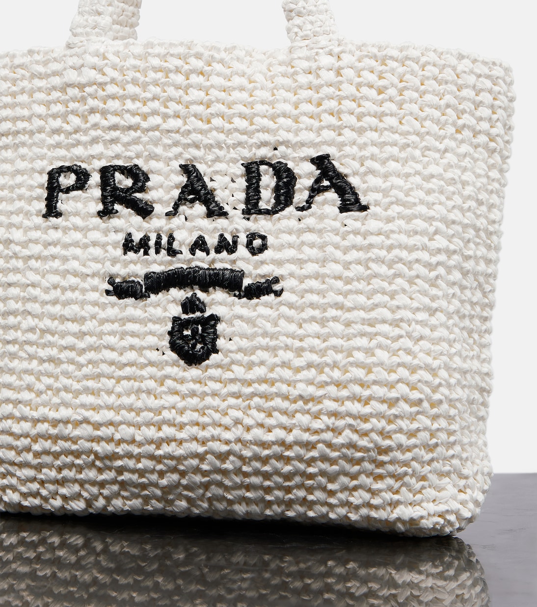 Cabas Small en crochet à logo | Prada