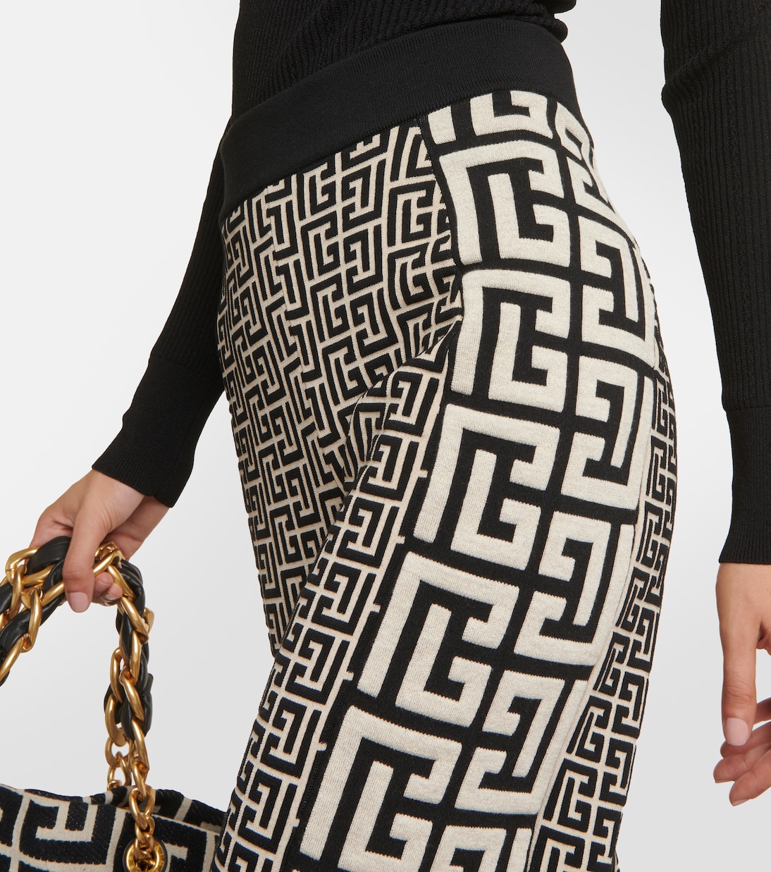 Pantalon évasé en laine mélangée | Balmain