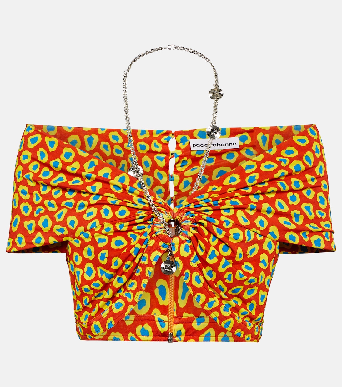 Printed strapless crop top | Rabanne