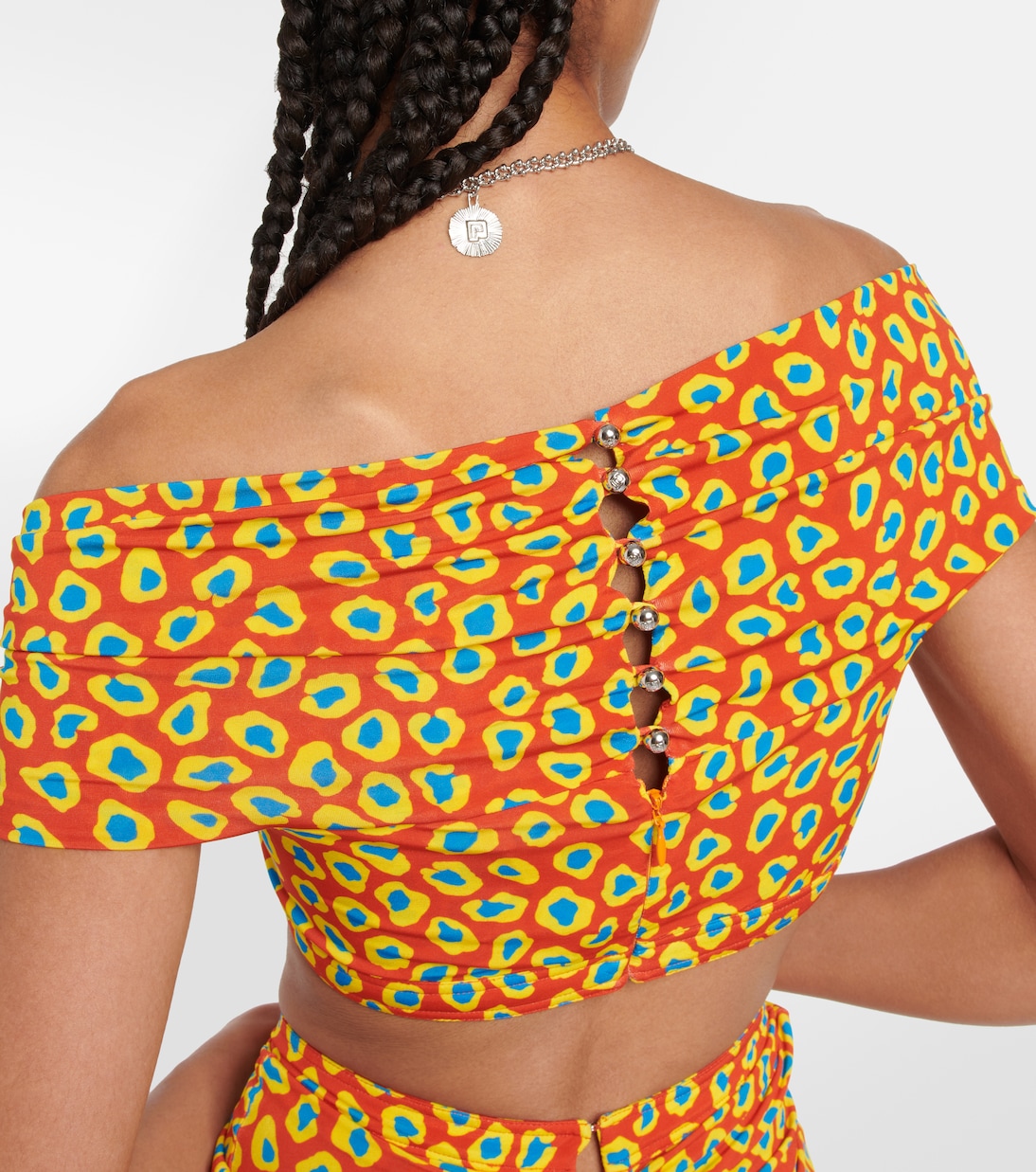 Printed strapless crop top | Rabanne