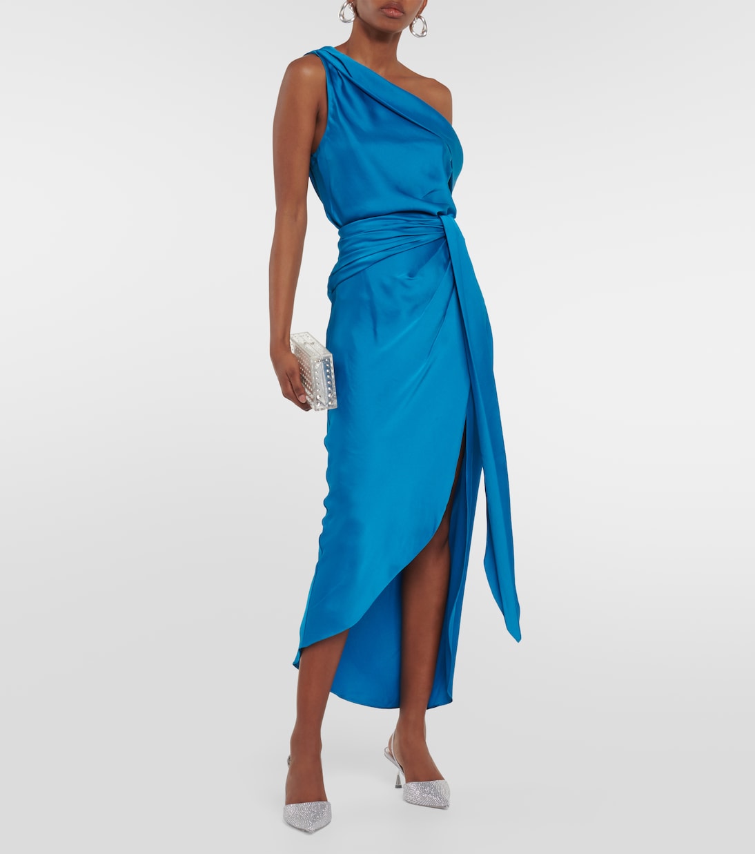 Top monospalla Lexy in raso drappeggiato | Simkhai