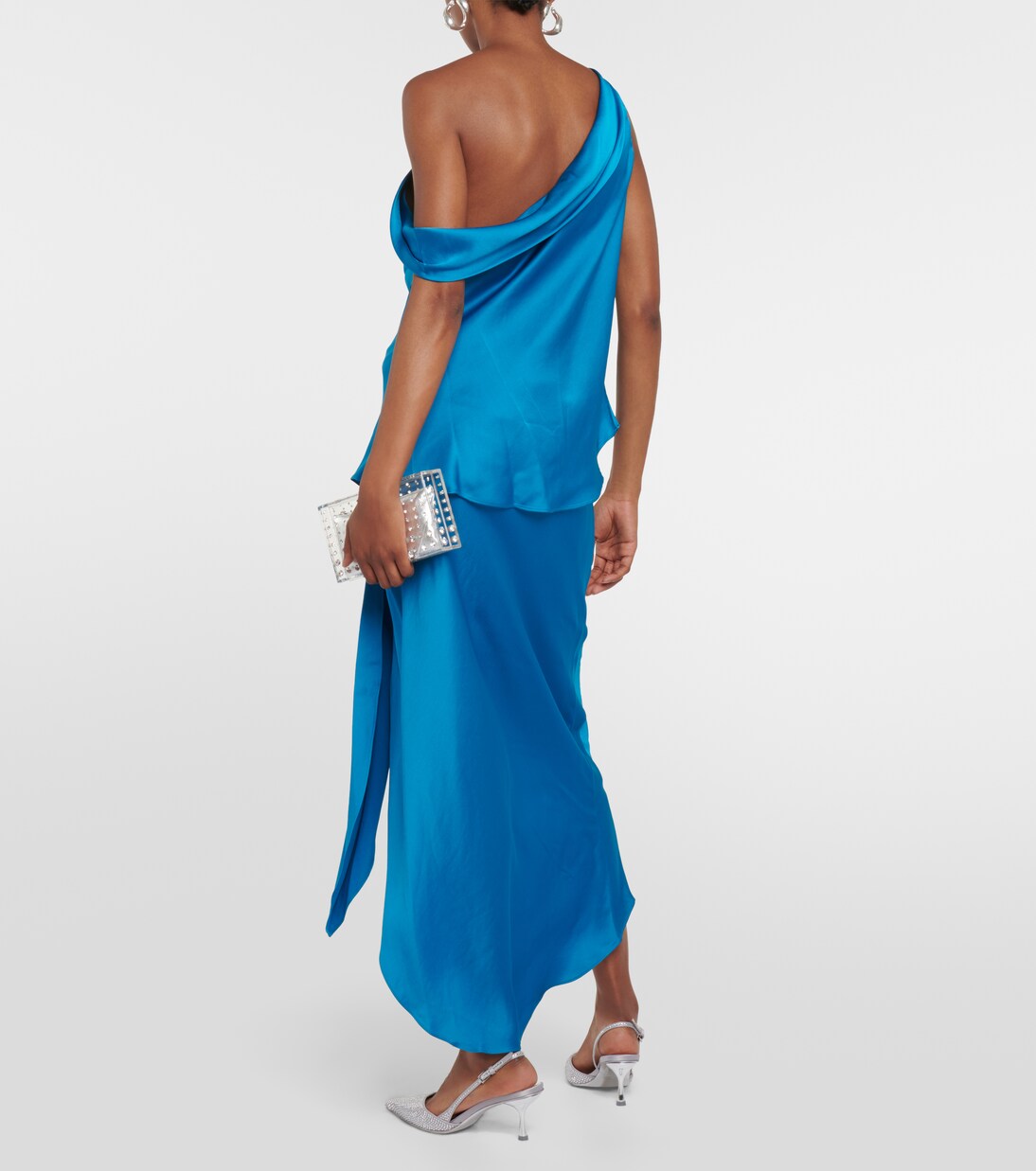 Top monospalla Lexy in raso drappeggiato | Simkhai