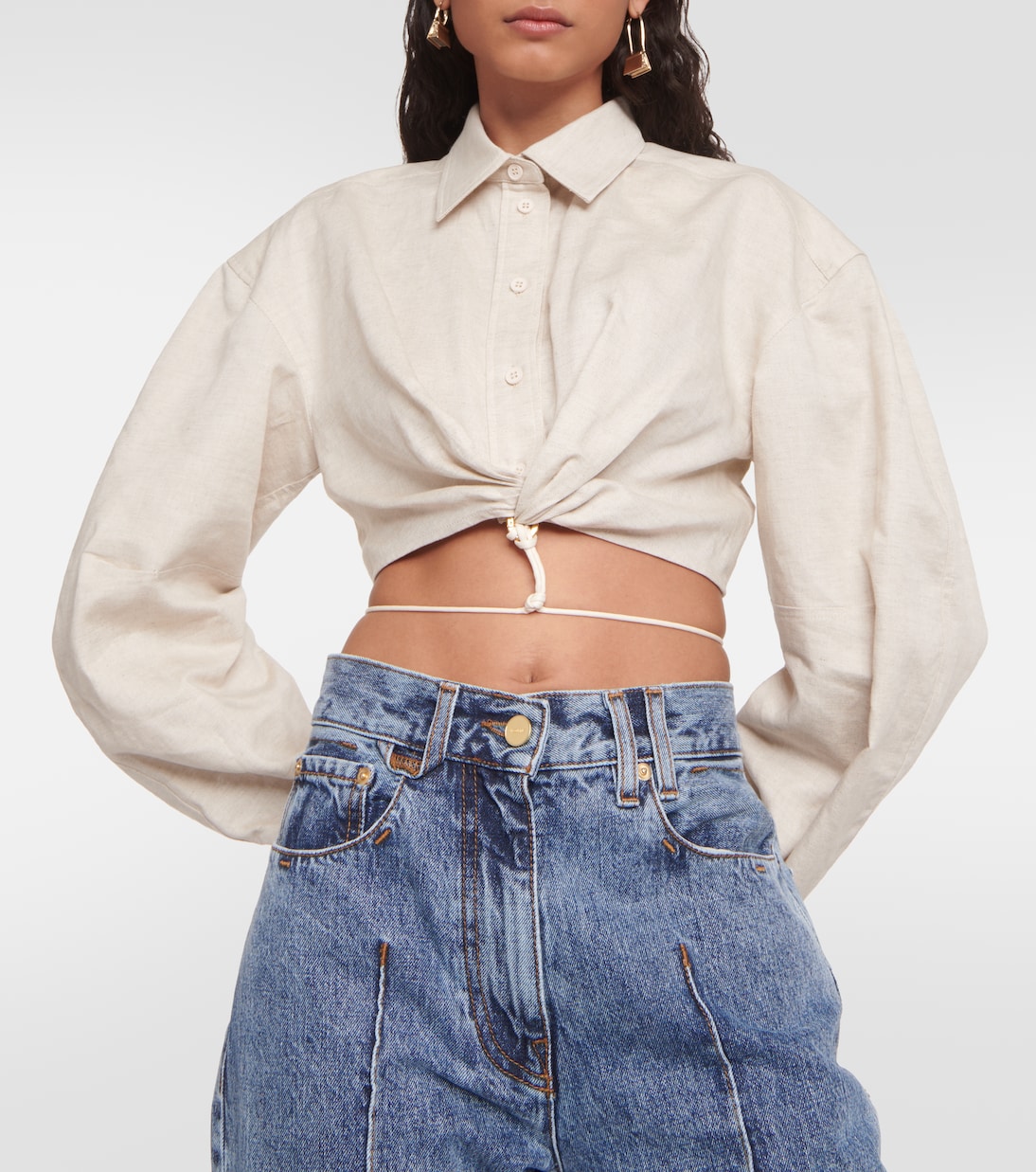 Camicia cropped Plidao in lino e cotone | Jacquemus