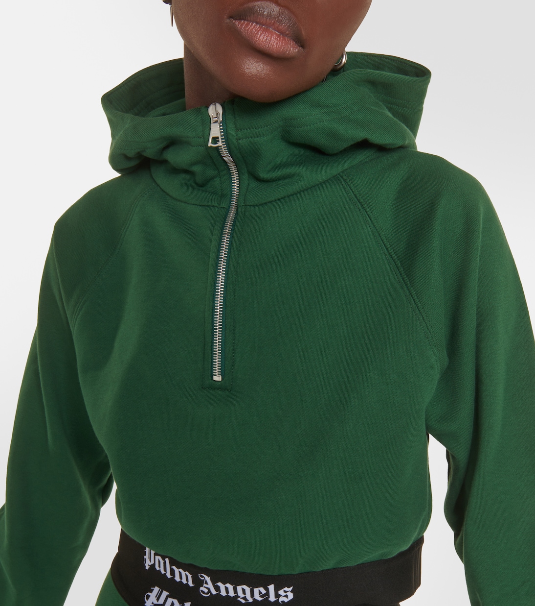Logo cotton jersey hoodie | Palm Angels