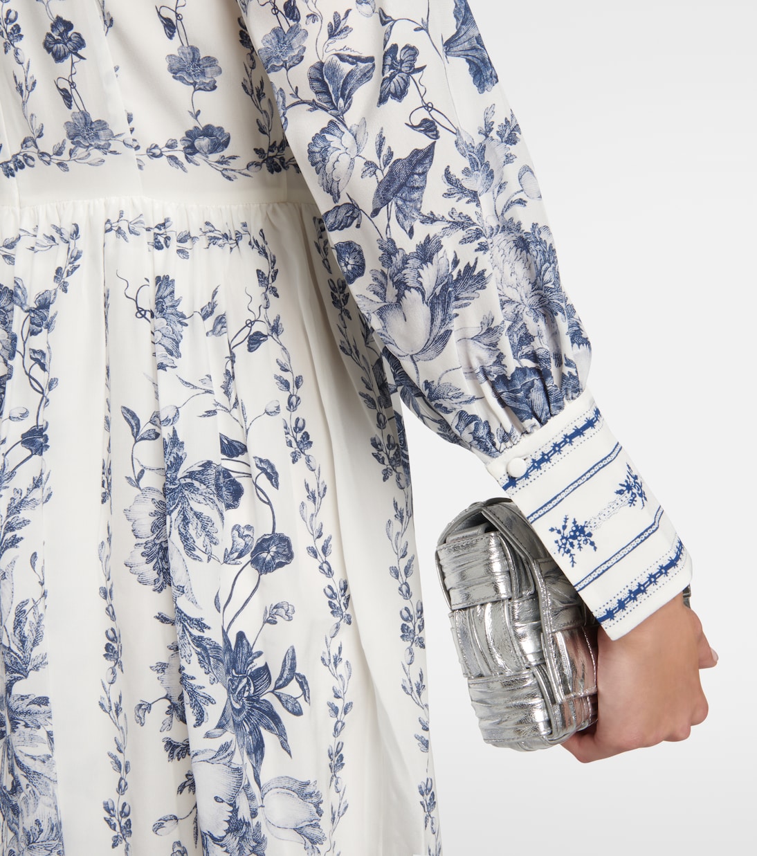 Abito midi in crêpe de chine con stampa | Erdem