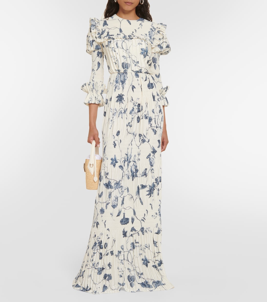 Vestido de fiesta de satén plisado | Erdem