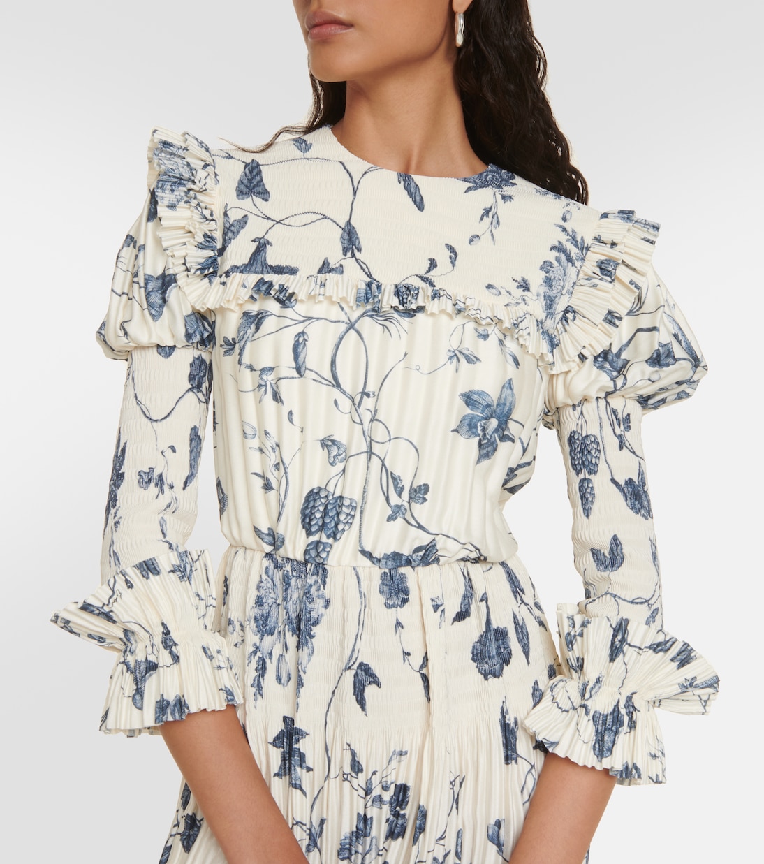 Vestido de fiesta de satén plisado | Erdem