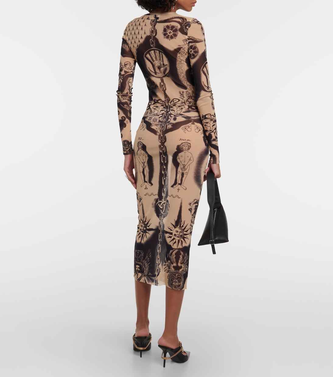 Tattoo Collection mesh midi dress | Jean Paul Gaultier
