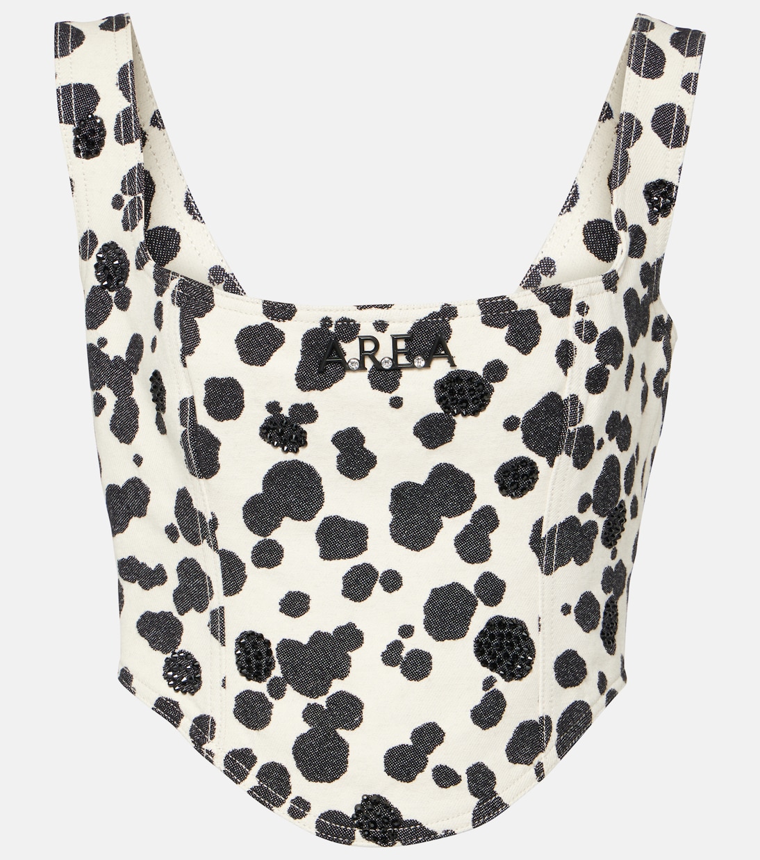 Dalmatian embellished denim corset | Area
