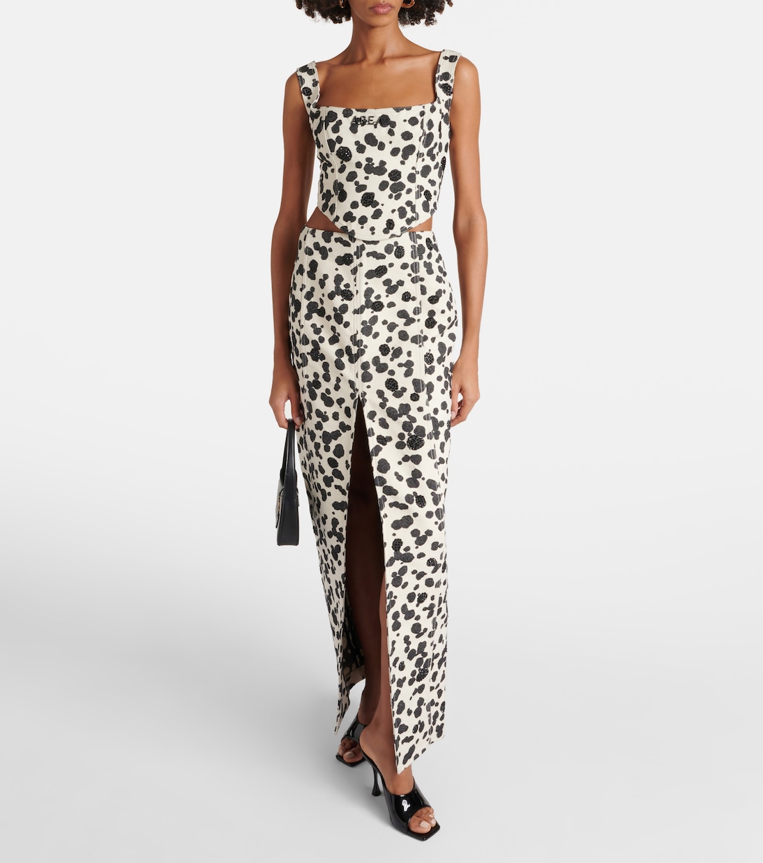 Dalmatian embellished denim corset | Area