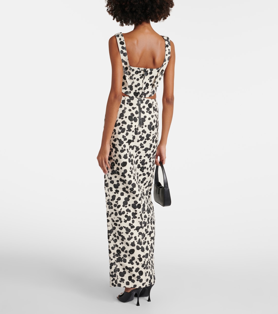 Dalmatian embellished denim corset | Area