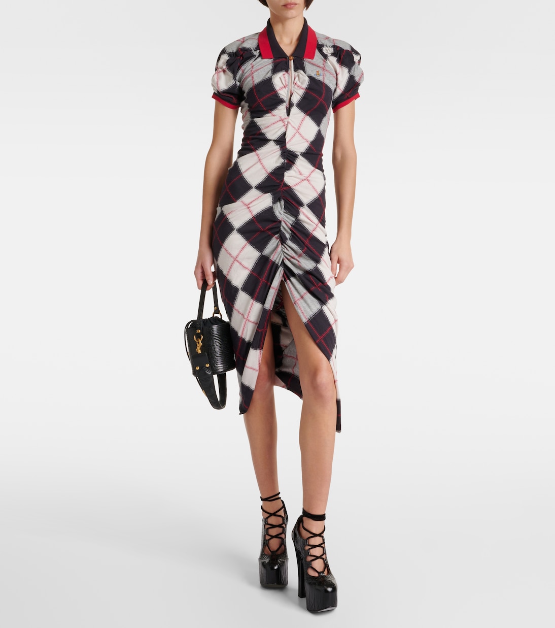 Pulling argyle cotton midi dress | Vivienne Westwood