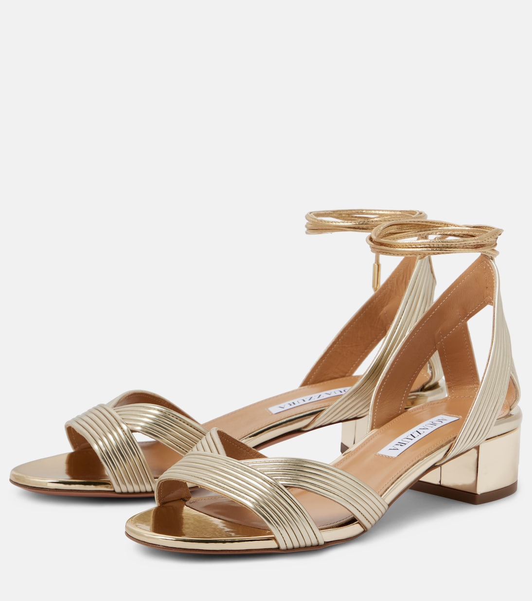 Sandalen Ari 35 aus Metallic-Leder | Aquazzura