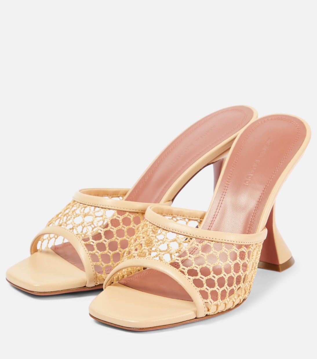 Pantoletten Lupita 95 mit Leder | Amina Muaddi