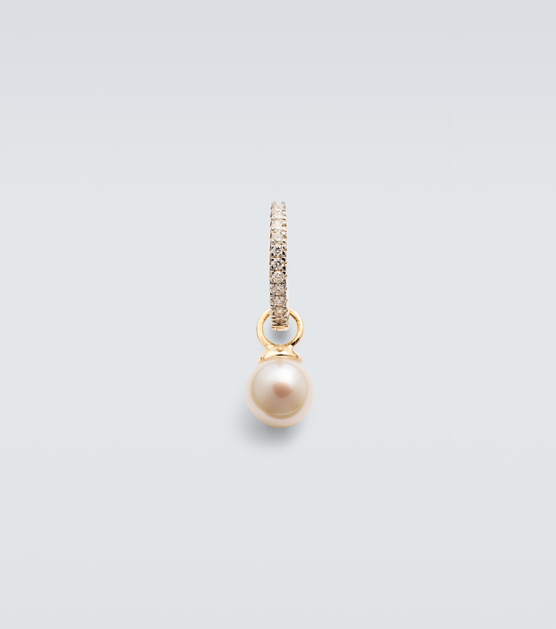 Boucle d'oreille unique en or 14 ct, diamants et perles d'eau douce | Mateo