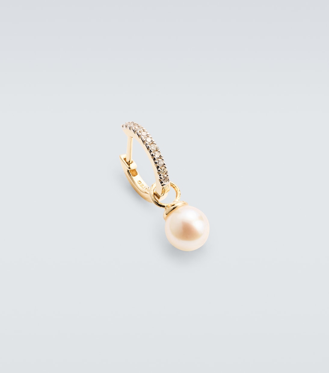 Boucle d'oreille unique en or 14 ct, diamants et perles d'eau douce | Mateo