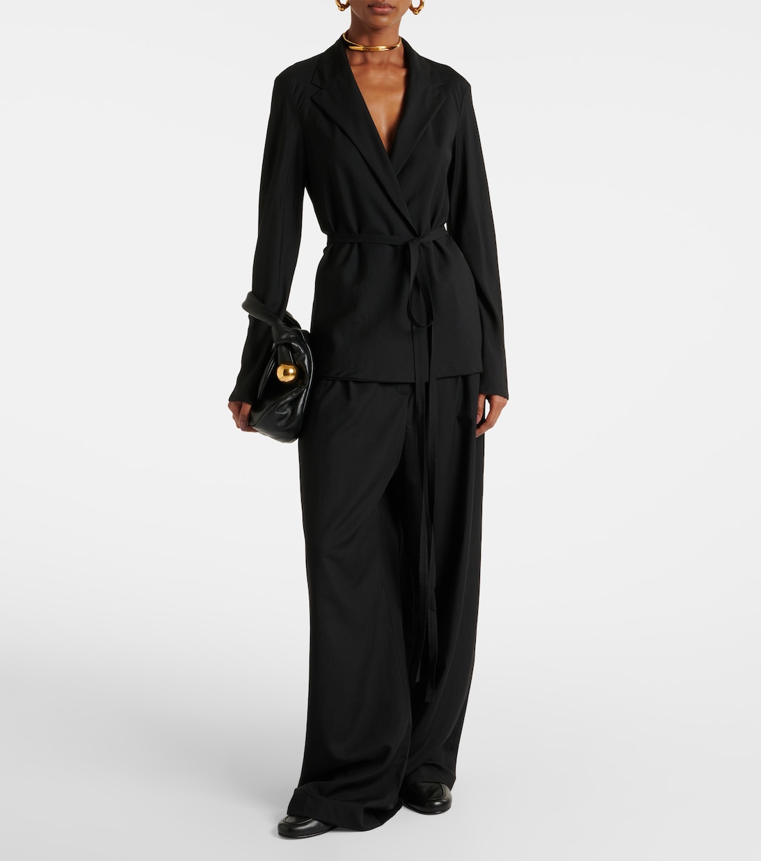 Haxo wool-blend voile wrap blazer | Joseph