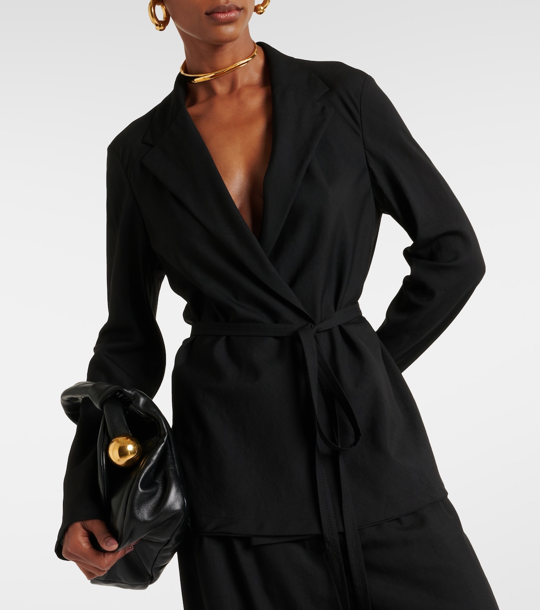 Haxo wool-blend voile wrap blazer | Joseph