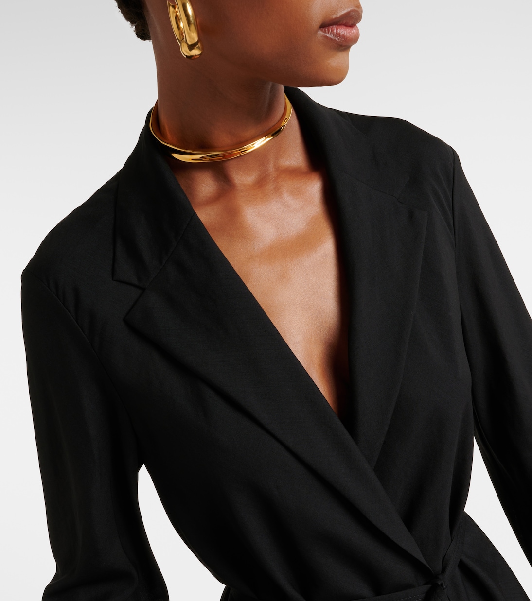 Haxo wool-blend voile wrap blazer | Joseph