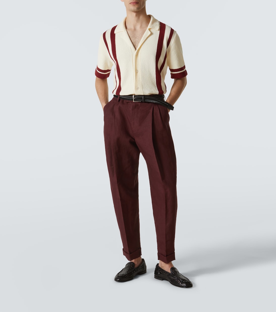 Camicia bowling in misto cotone a righe | Dolce&Gabbana