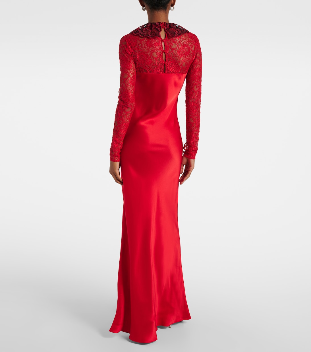 Robe longue en soie mélangée et dentelle | Rodarte