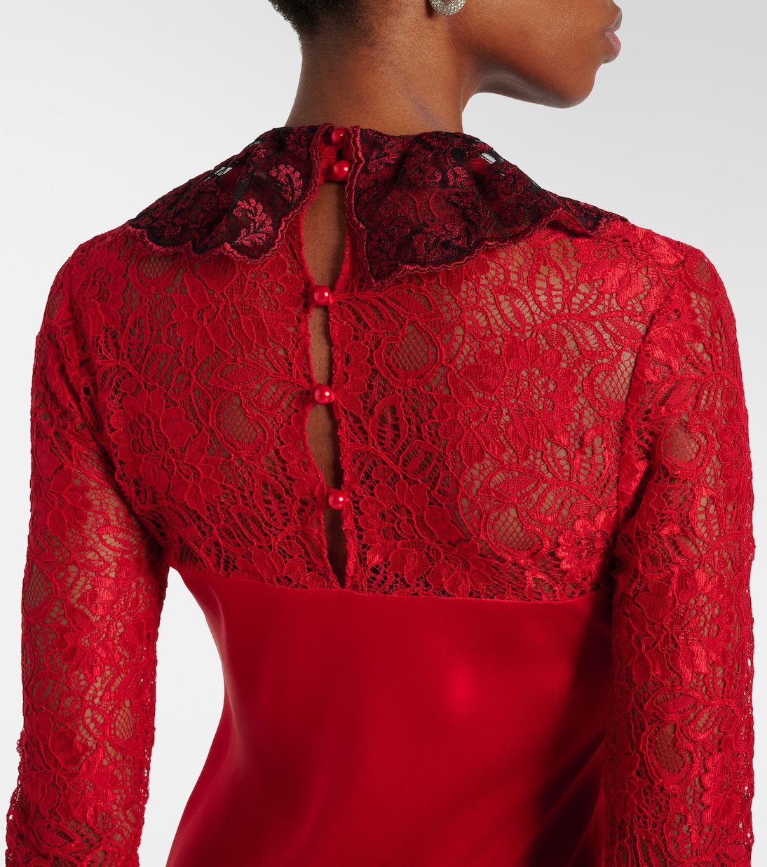 Robe longue en soie mélangée et dentelle | Rodarte