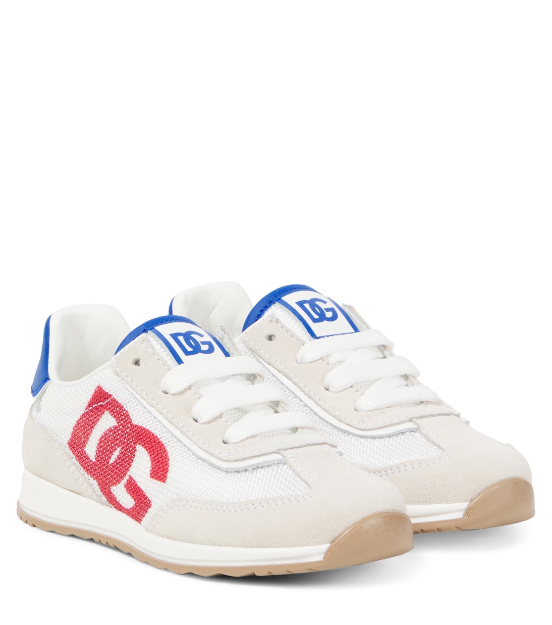 DG suede-trimmed sneakers | Dolce&Gabbana Kids