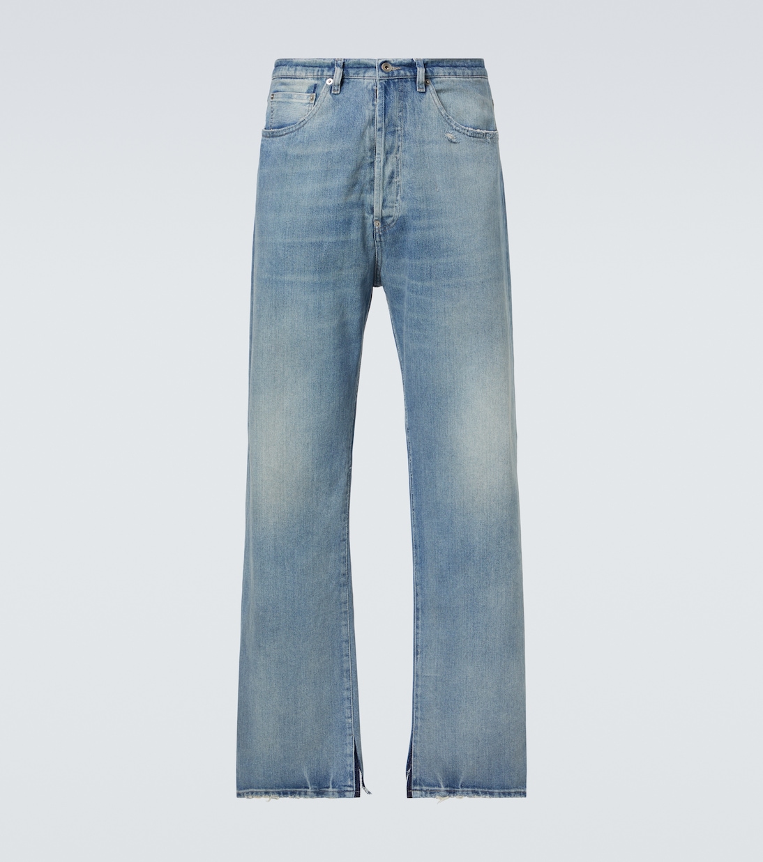 Jeans anchos de tiro medio con efecto desgastado | Maison Margiela
