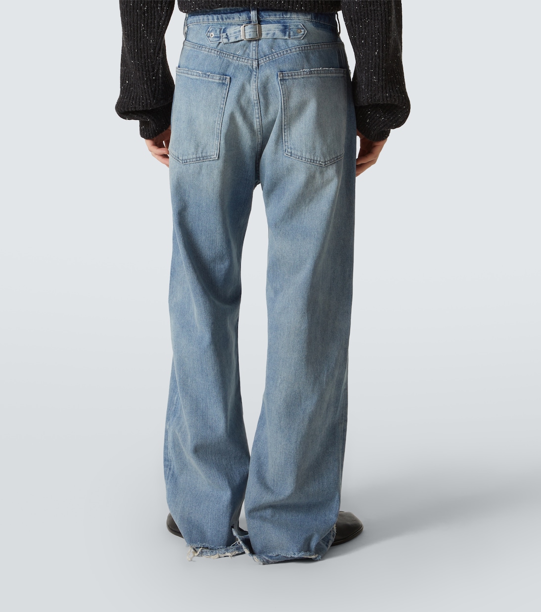 Jeans anchos de tiro medio con efecto desgastado | Maison Margiela